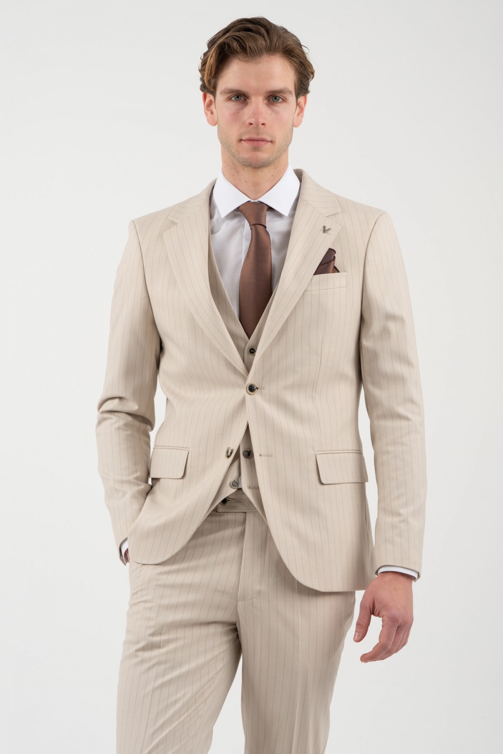 VITTORIO SUIT SLIM FIT BALZANO BEIGE 100-26-BALZANO