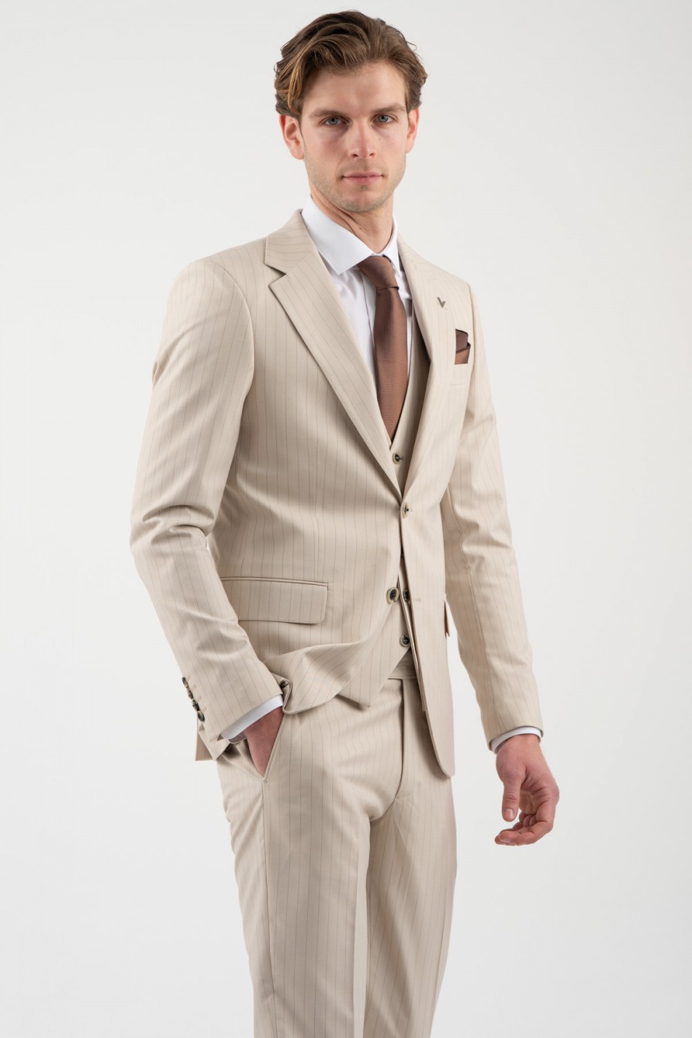 VITTORIO SUIT SLIM FIT BALZANO BEIGE 100-26-BALZANO