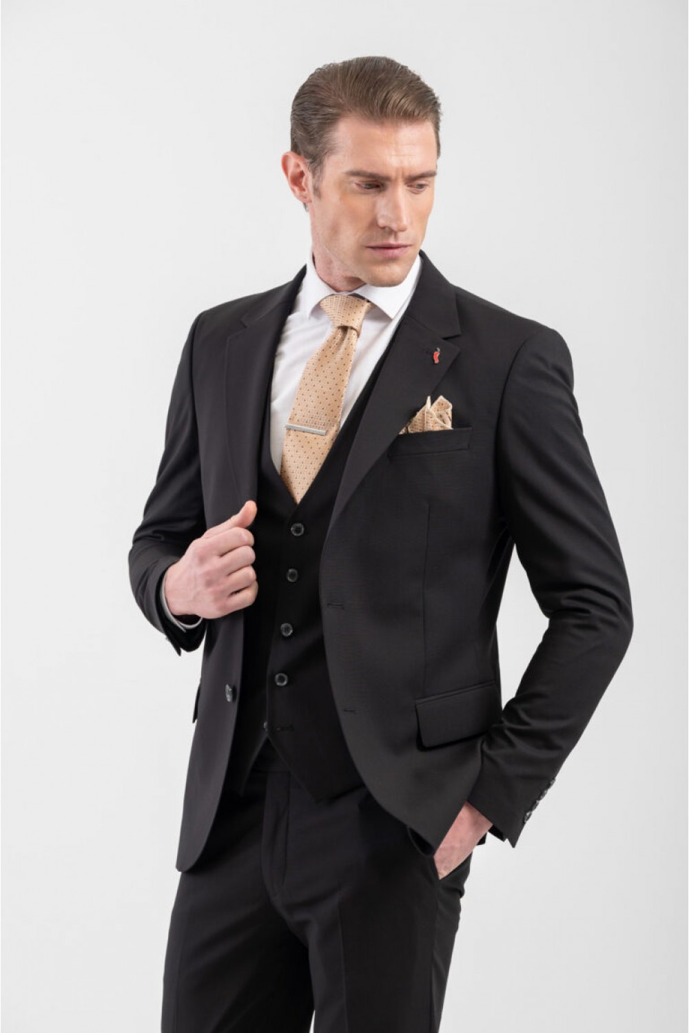 VITTORIO SUIT SLIM FIT ROSSI BLACK 100-25-ROSSI