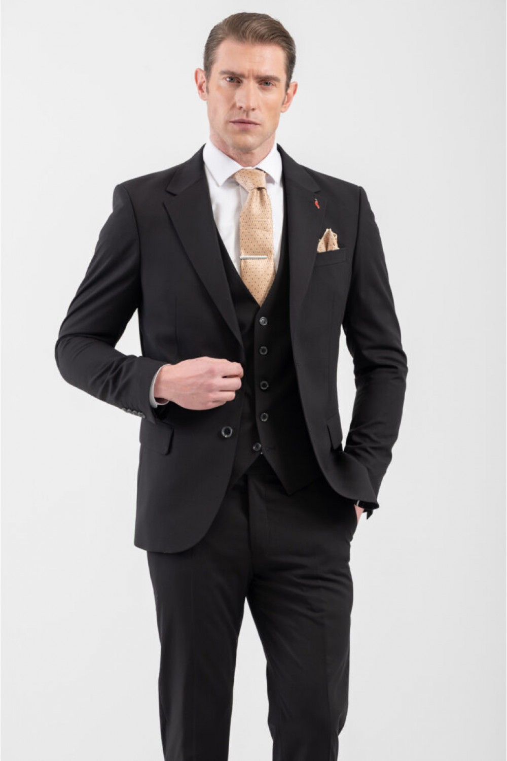 VITTORIO SUIT SLIM FIT ROSSI BLACK 100-25-ROSSI