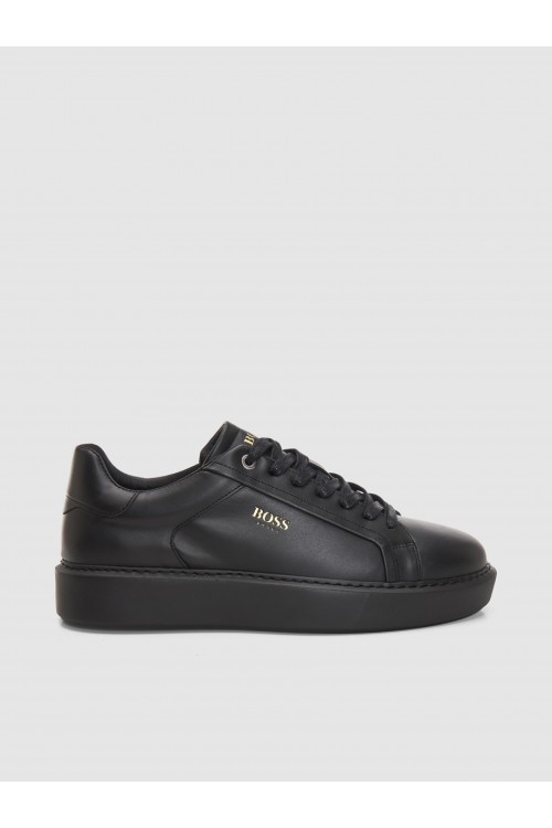 BOSS SHOES LEATHER SNEAKER BLACK GARDA EJ7175