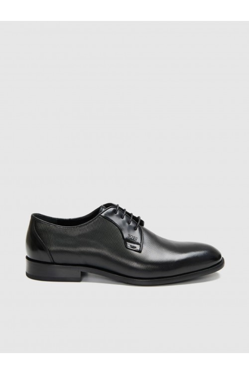 BOSS SHOES MENS DRESS SHOES IN BLACK POINT D7733