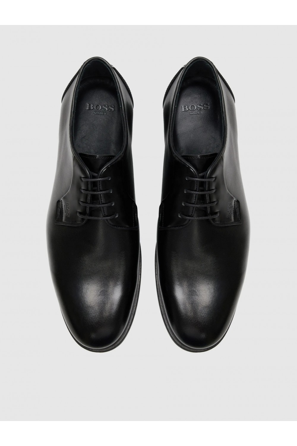 BOSS SHOES MENS DRESS SHOES IN BLACK POINT D7733