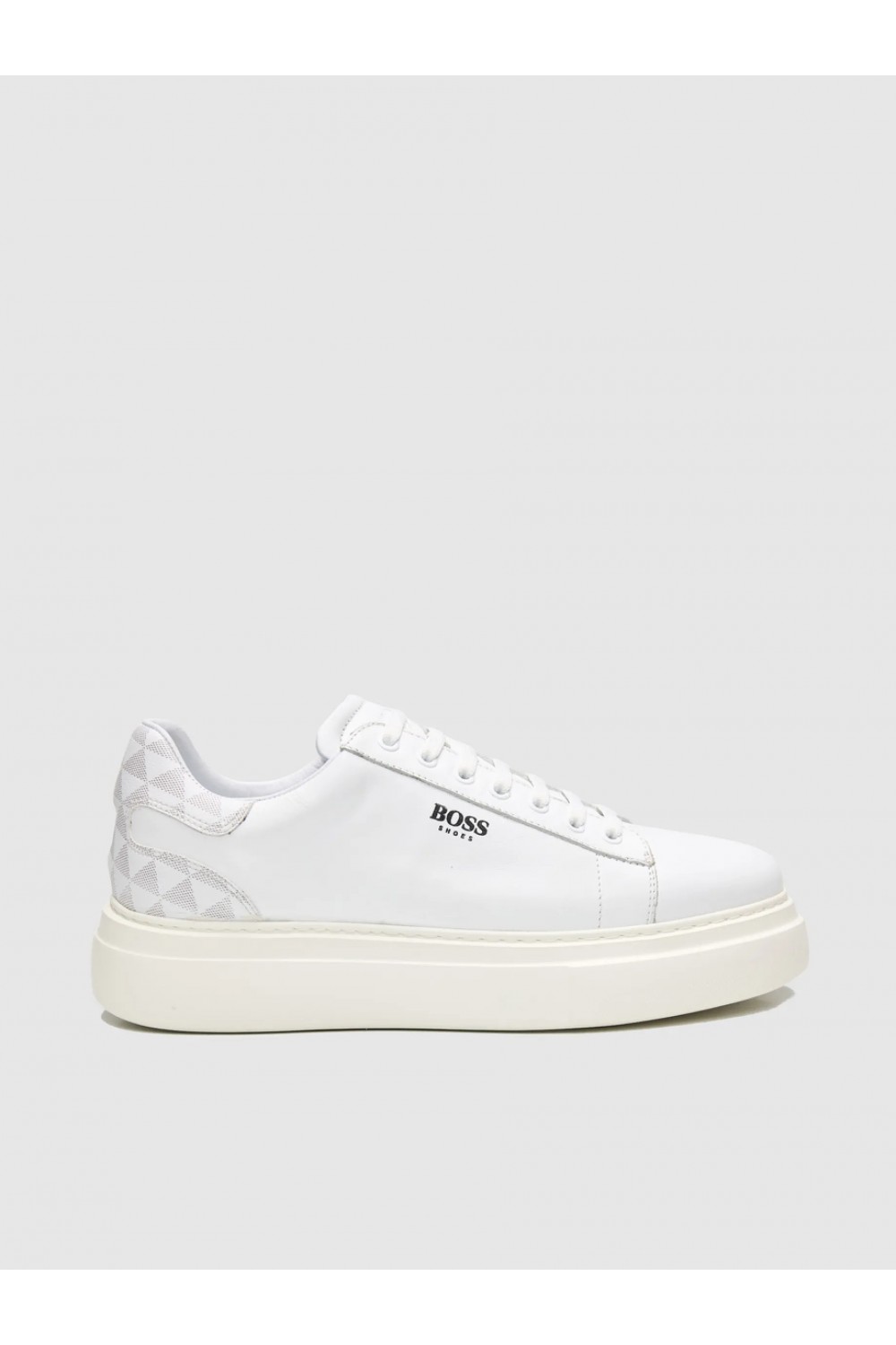 BOSS SHOES LEATHER SNEAKER WHITE PYRAMID D7940