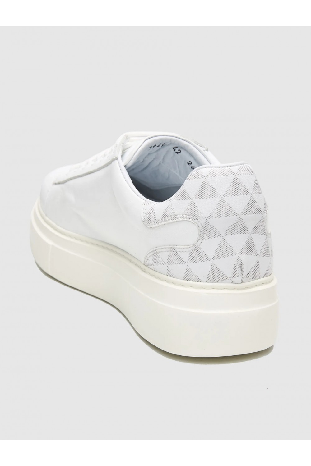 BOSS SHOES LEATHER SNEAKER WHITE PYRAMID D7940