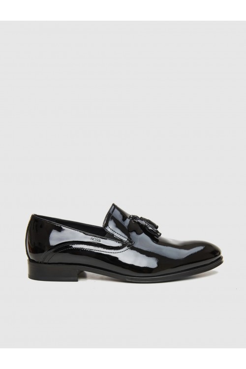 BOSS SHOES MENS LOAFERS BLACK LOUSTRINI D5429