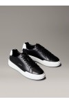 CALVIN KLEIN JEANS CHUNKY CUPSOLE LACE UP LEATHER BLACK-BRIGHT WHITE YM0YM01344-0GM