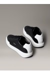 CALVIN KLEIN JEANS CHUNKY CUPSOLE LACE UP LEATHER BLACK-BRIGHT WHITE YM0YM01344-0GM