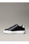 CALVIN KLEIN JEANS CHUNKY CUPSOLE LACE UP LEATHER BLACK-BRIGHT WHITE YM0YM01344-0GM