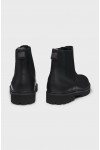 HUGO LEATHER CHELSEA BOOTS WITH EMBOSSED LOGO BLACK 50552708-001