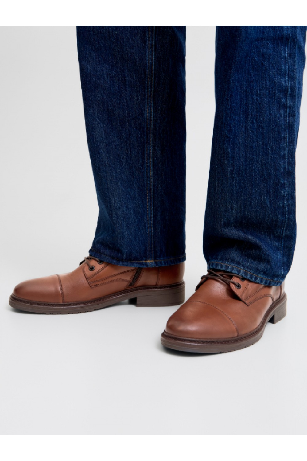 JACK&JONES JFWWENTWORTH LEATHER BOOT LN COGNAC 12280227