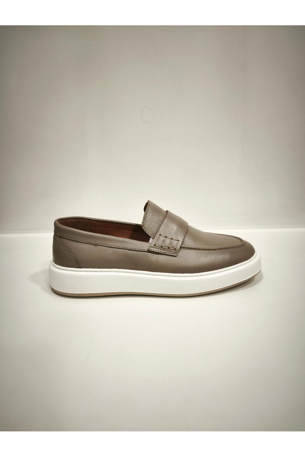 MEN LEATHER LOAFER PURO-WHITE SOLE 4442