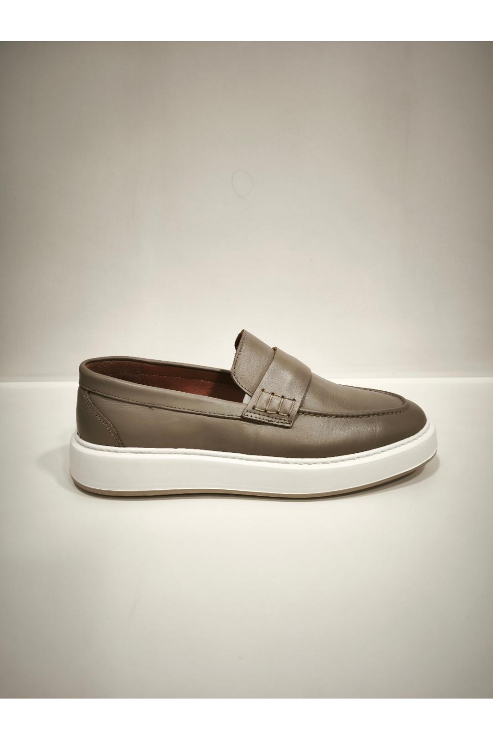 MEN LEATHER LOAFER PURO-WHITE SOLE 4442