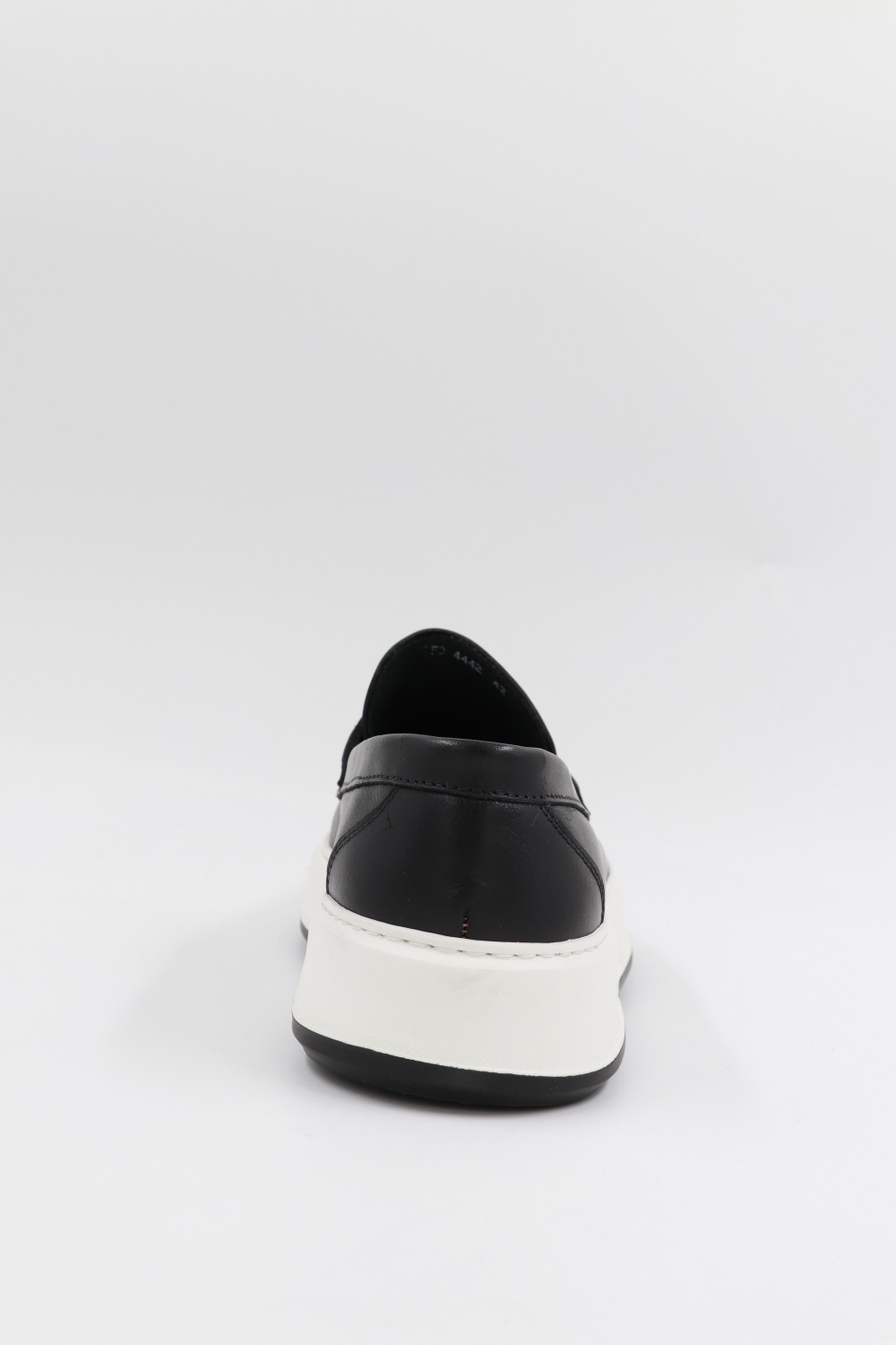 MEN LEATHER LOAFER BLACK-WHITE SOLE 4442