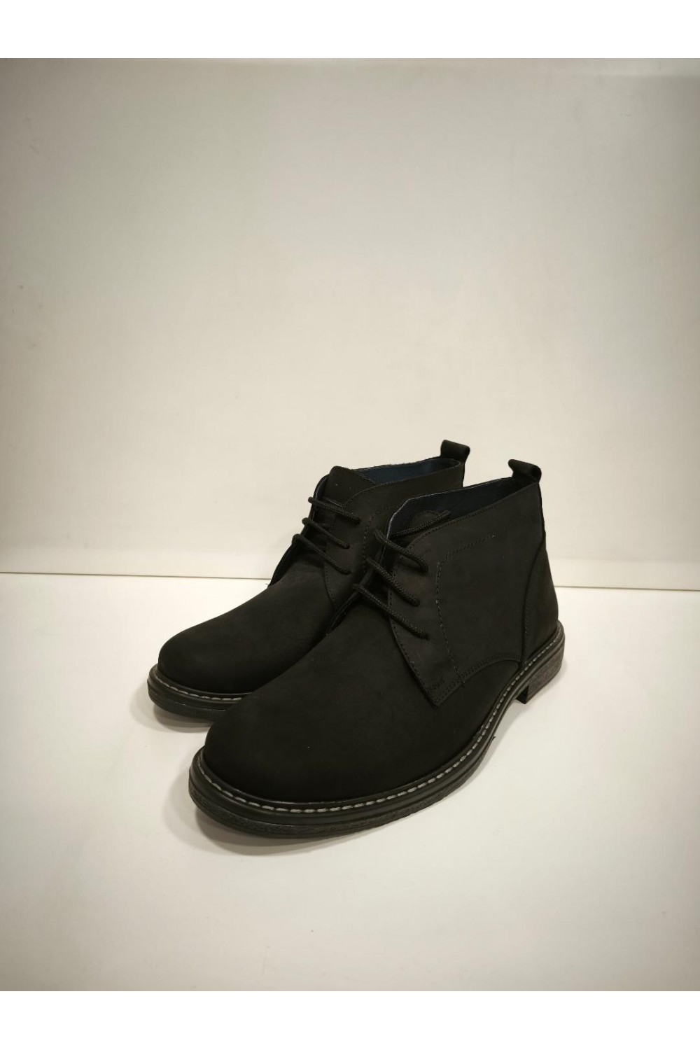 NICE STEP LEATHER BOOTS SUEDE BLACK NS151