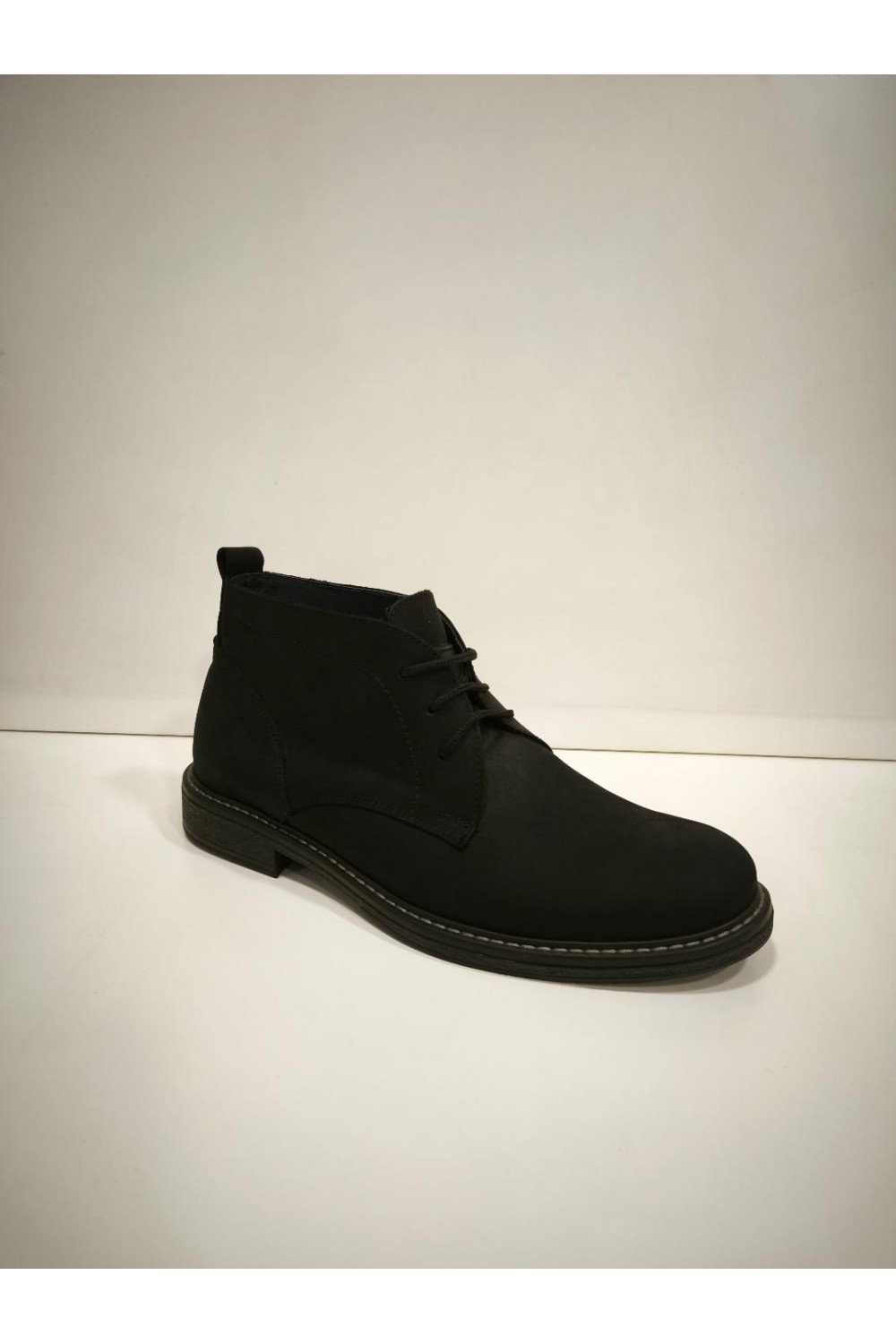 NICE STEP LEATHER BOOTS SUEDE BLACK NS151
