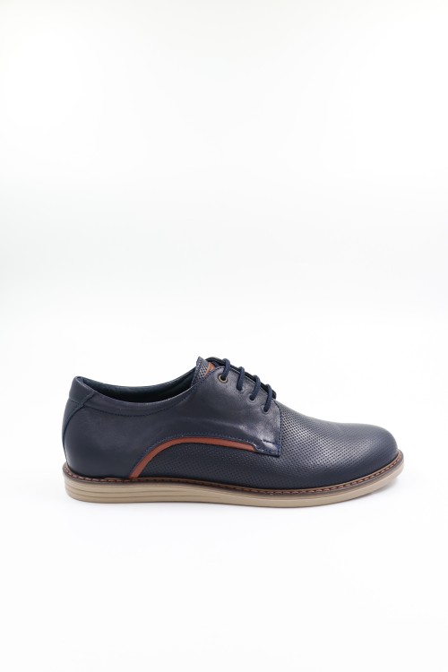 NICE STEP LEATHER SHOES NAVY BLUE NS255
