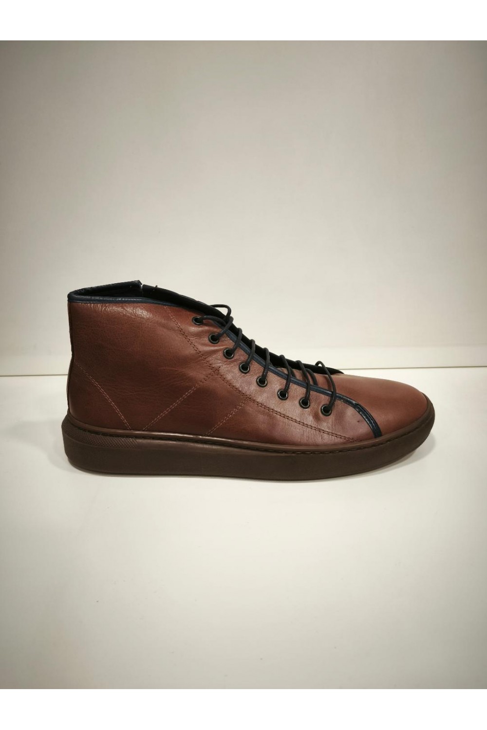 NICE STEP LEATHER BOOTS BROWN NS877