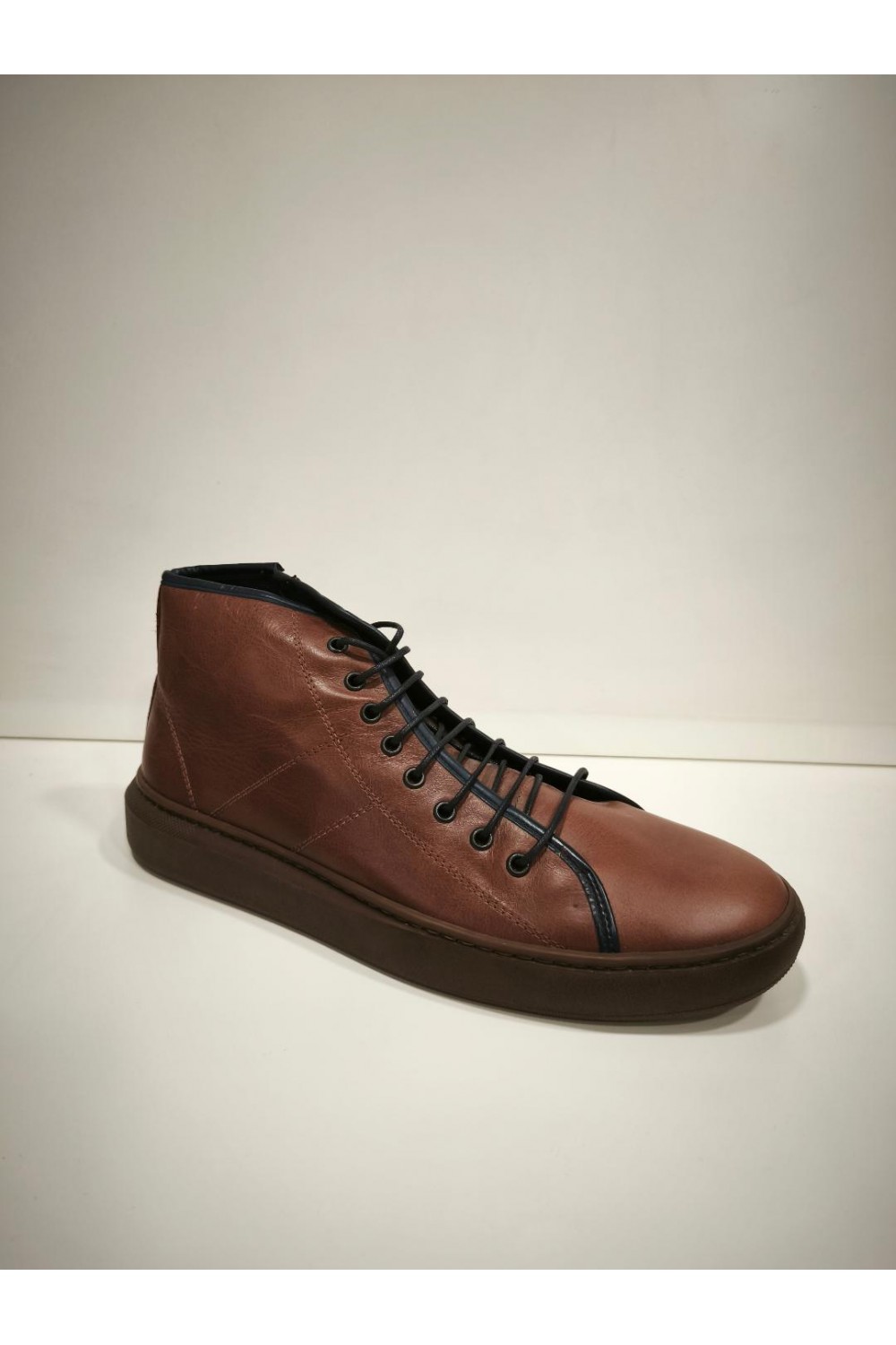 NICE STEP LEATHER BOOTS BROWN NS877