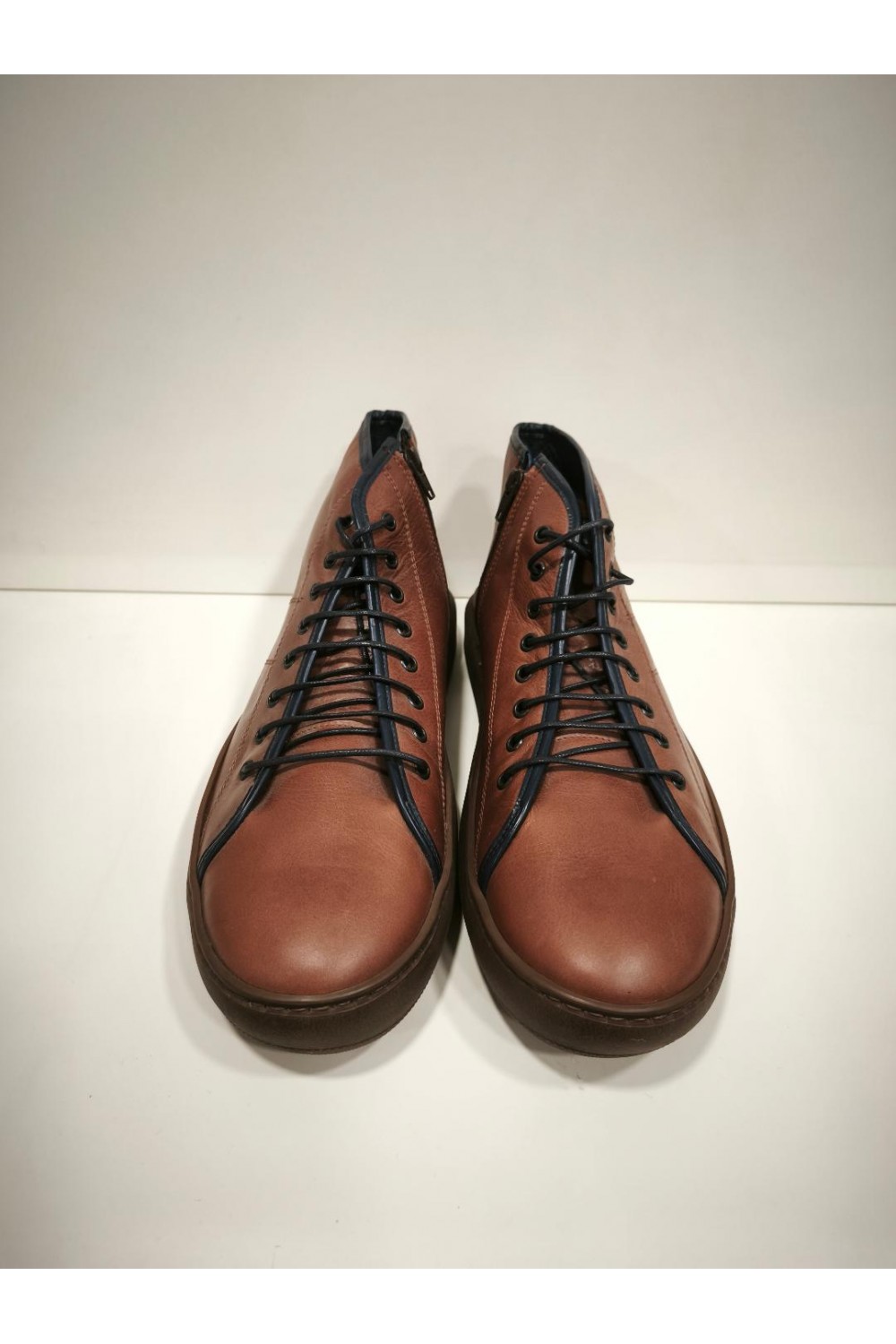 NICE STEP LEATHER BOOTS BROWN NS877