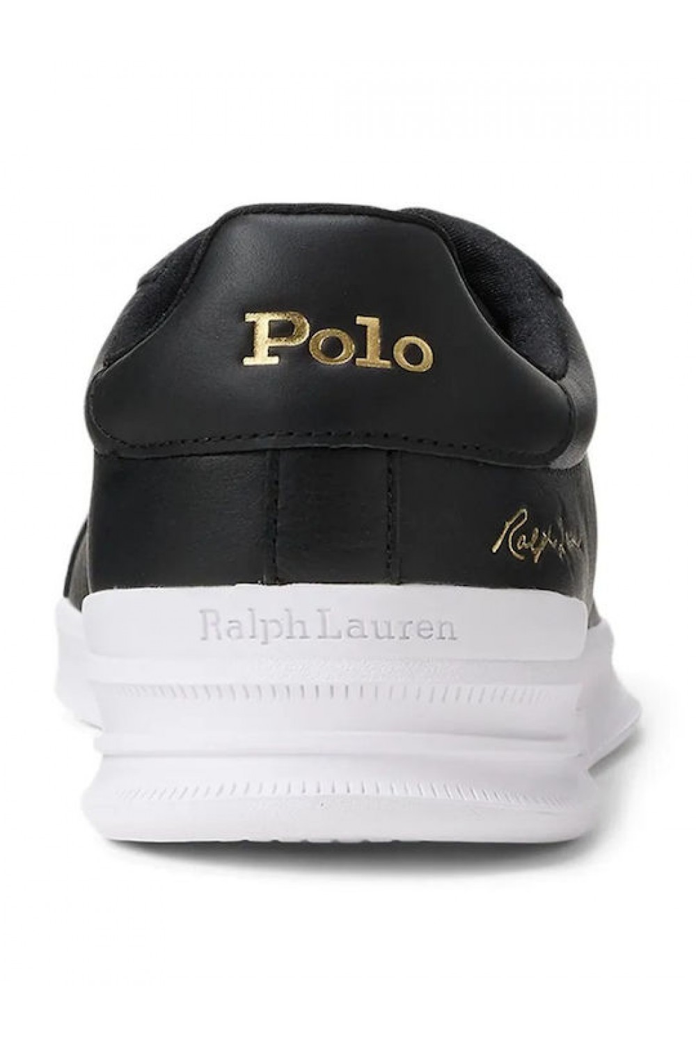 POLO RALPH LAUREN SPORT HERITAGE COURT II LEATHER TRAINERS BLACK 809P13083002