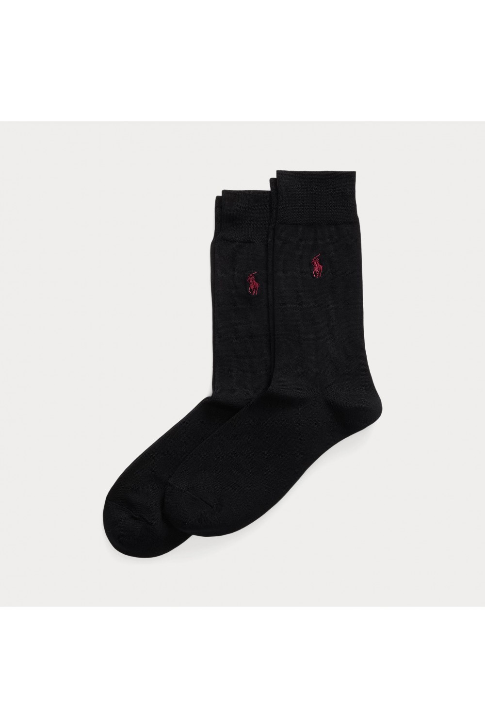 POLO RALPH LAUREN COTTON-BLEND DRESS SOCK 2-PACK BLACK 449655208003
