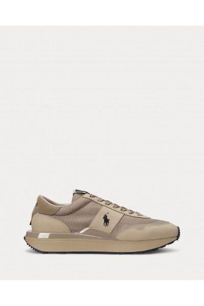 POLO RALPH LAUREN TRAIN 89 NUBUCK AND OXFORD TRAINER TONAL MILKSHAKE 809965080001