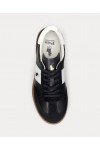 POLO RALPH LAUREN HERITAGE AERA LEATHER-SUEDE TRAINER BLACK-WHITE 809956119001
