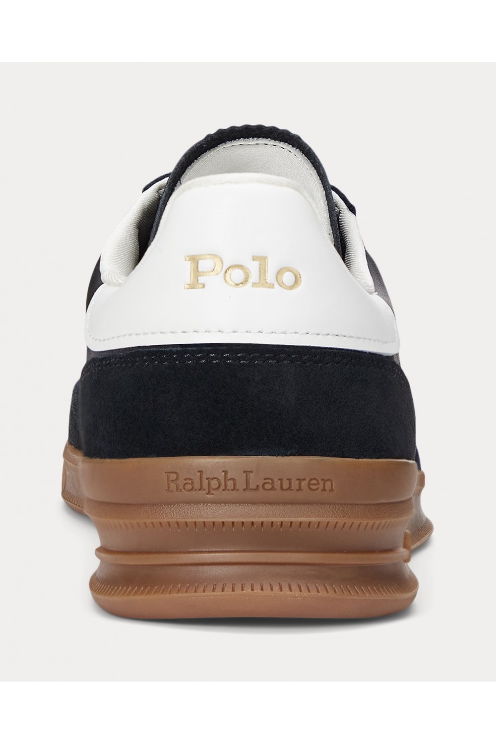 POLO RALPH LAUREN HERITAGE AERA LEATHER-SUEDE TRAINER BLACK-WHITE 809956119001