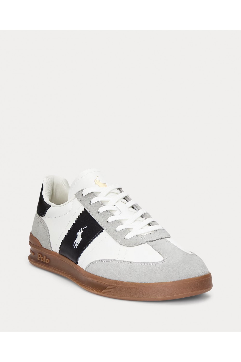 POLO RALPH LAUREN HERITAGE AERA LEATHER-SUEDE TRAINERS WHITE 809956119002