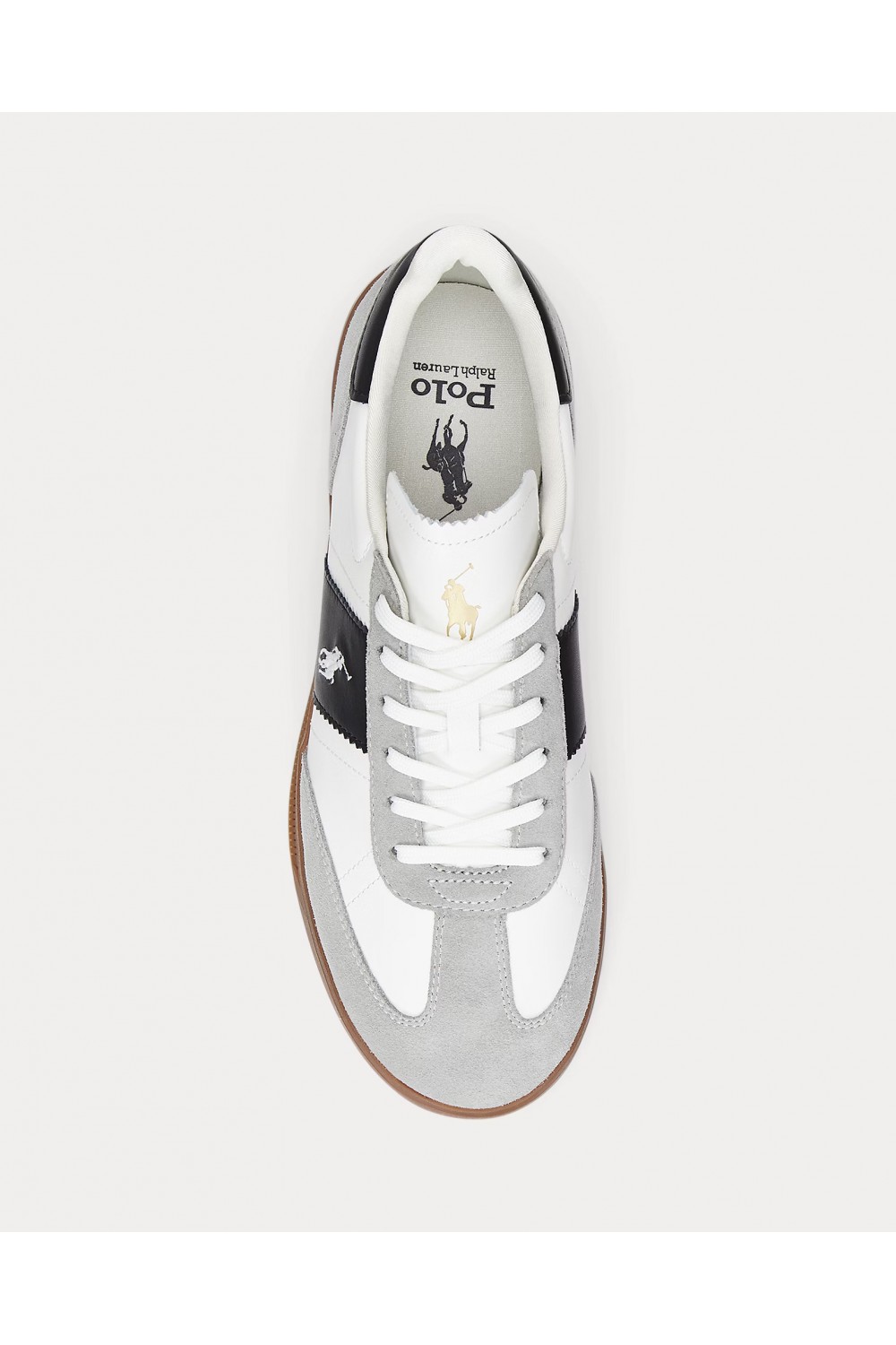 POLO RALPH LAUREN HERITAGE AERA LEATHER-SUEDE TRAINERS WHITE 809956119002