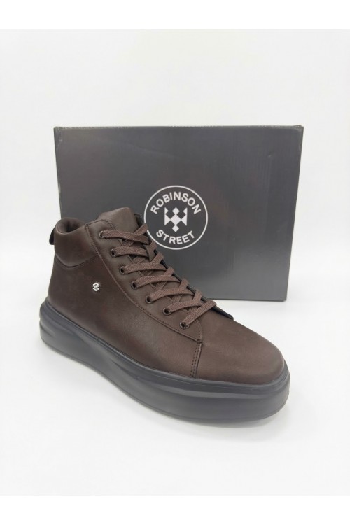 ROBINSON MENS BRUNO ANKLE BOOTS BROWN 128