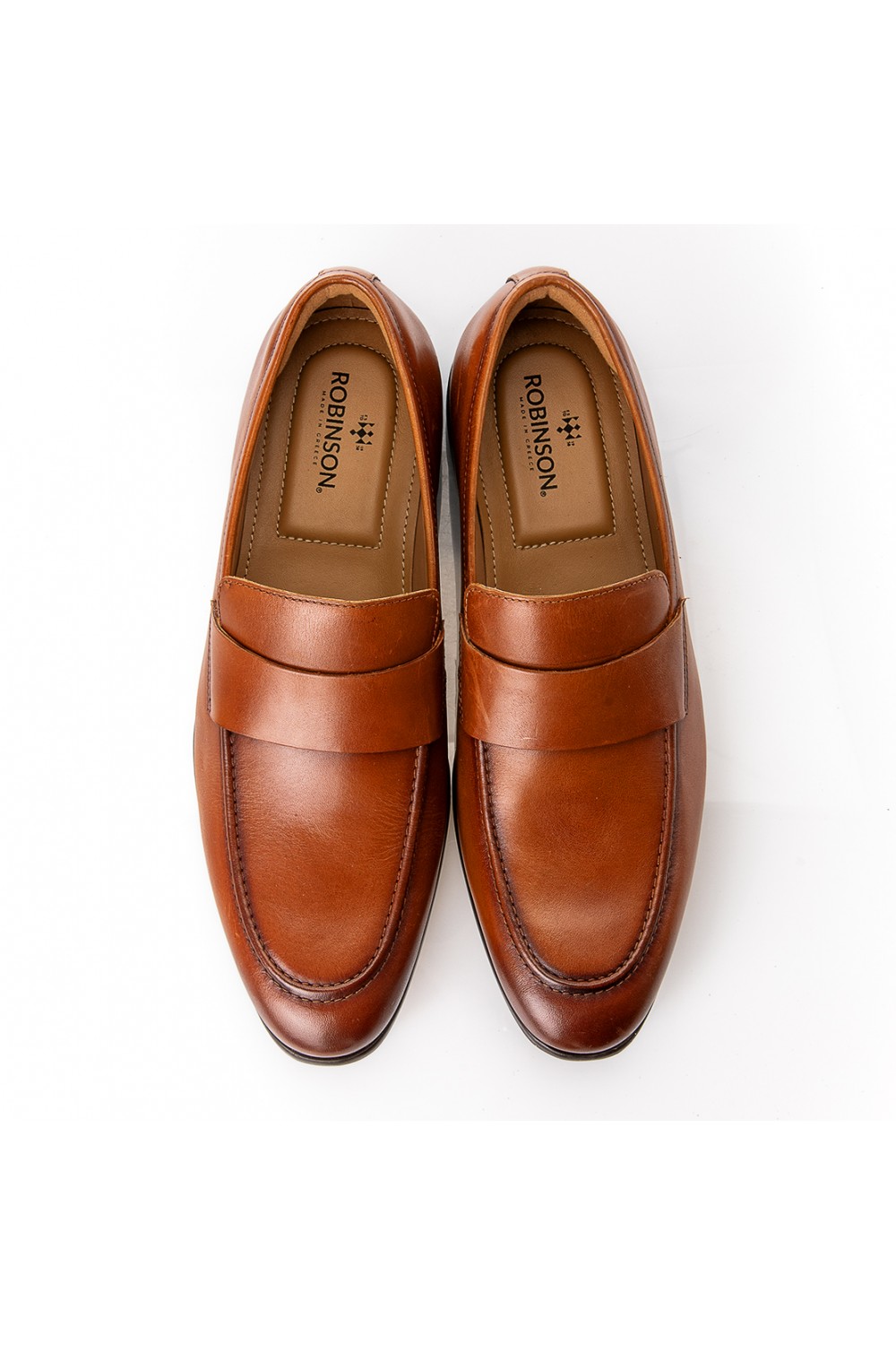 ROBINSON SHOES MENS MOCCASINS LEATHER TABA-BROWN 82341-140