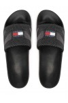 TOMMY HILFIGER SLIDES BLACK-ZINC EM0EM01697-0GM
