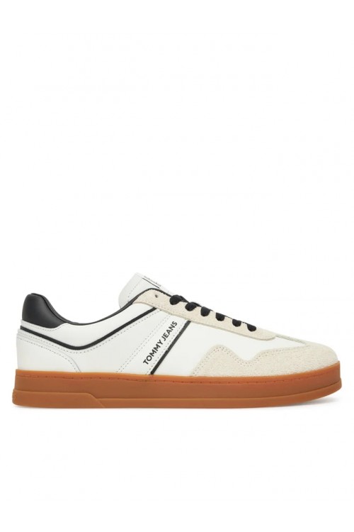 TOMMY HILFIGER TRAINERS SNEAKERS THE GREENWICH LEATHER ECRU EM0EM01587-TCR