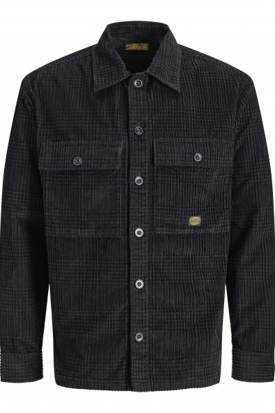 JACK & JONES BLUOLIVER CORDUROY L/S OVERSHIRT BLACK 12301355
