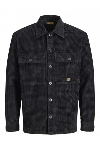 JACK & JONES BLUOLIVER CORDUROY L/S OVERSHIRT BLACK 12301355