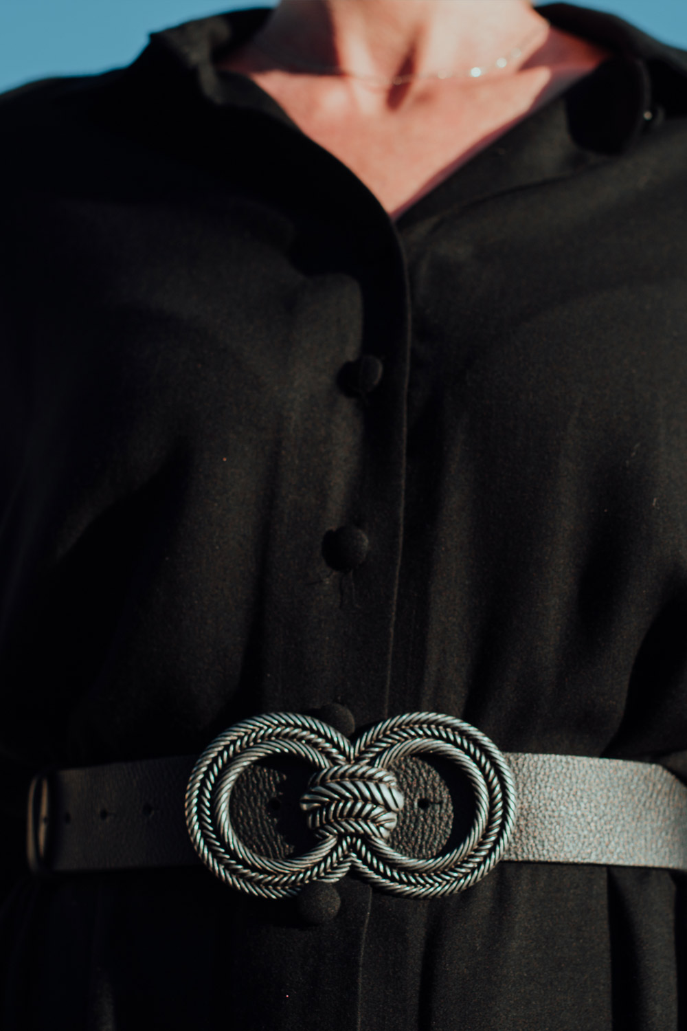 DILUV PENELOPE BLACK LEATHER BELT