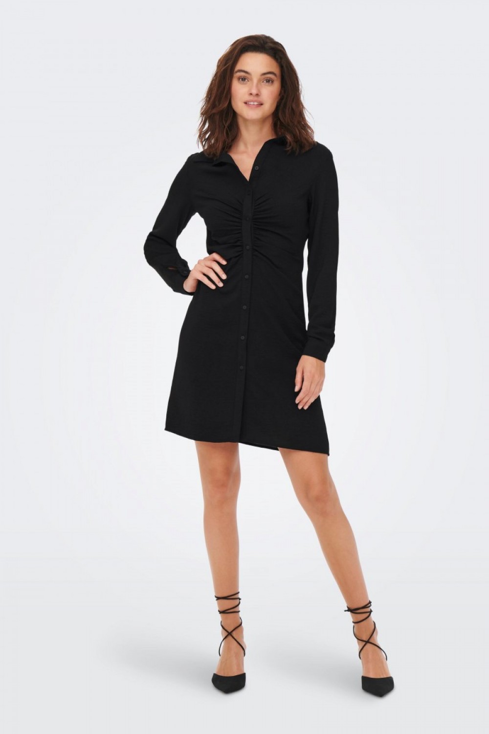 ONLY METTE WRINKLE DRESS BLACK 15274642