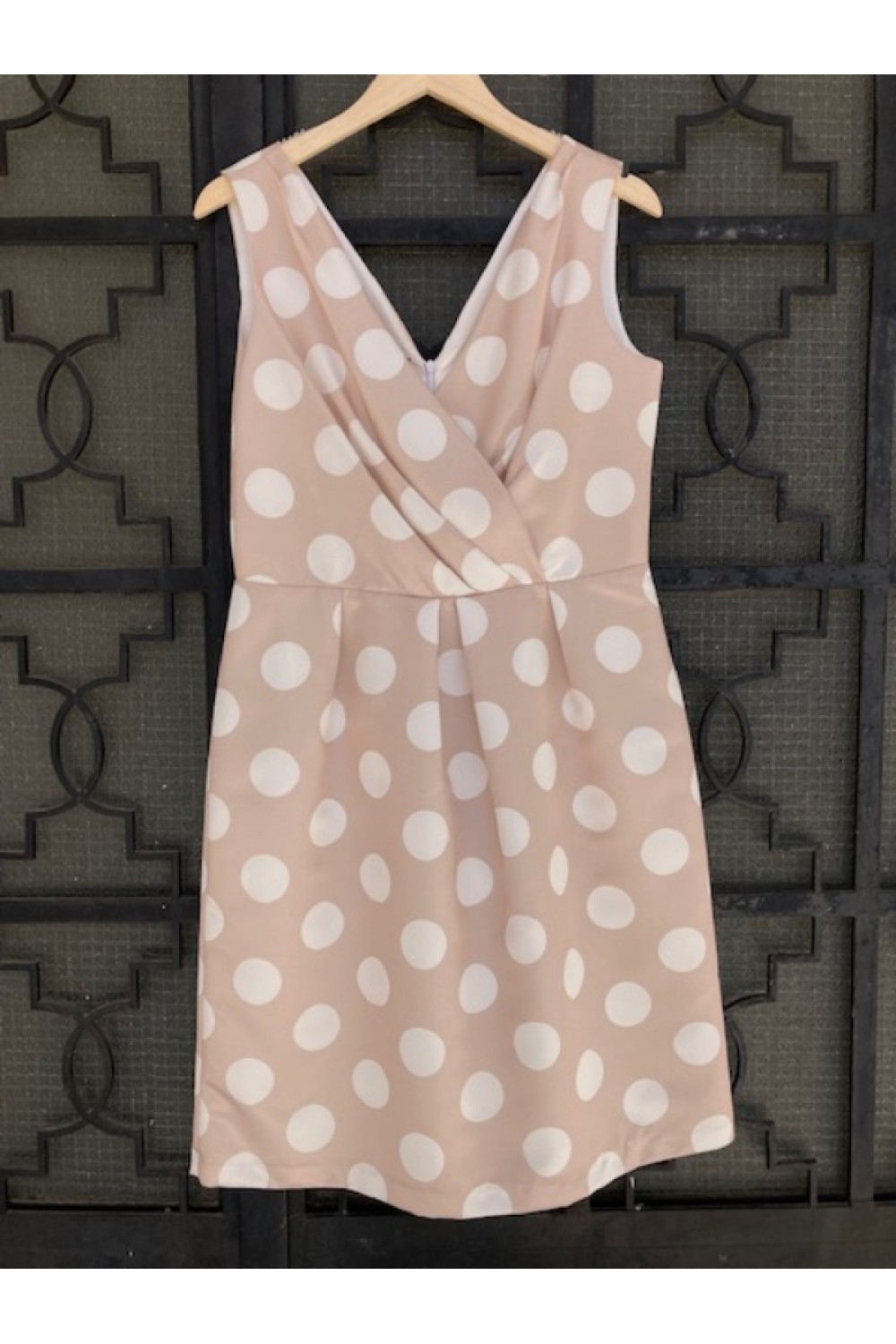 D&K FRANGOULIS DRESS SPOTTY PINK BE141