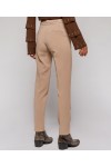 ACCESS HIGHWAIST CREPE ELASTIC PANTS BEIGE W0-5049-722