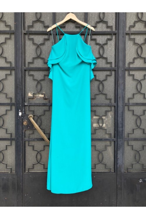 MISCHALIS ATELIER LONG DRESS ZAPPHIRE BLUE BE84