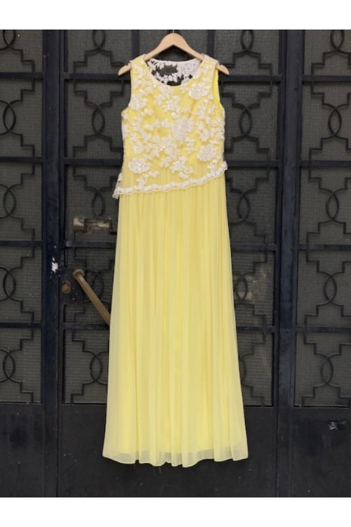 D&K FRANGOULIS LONG DRESS YELLOW BE92