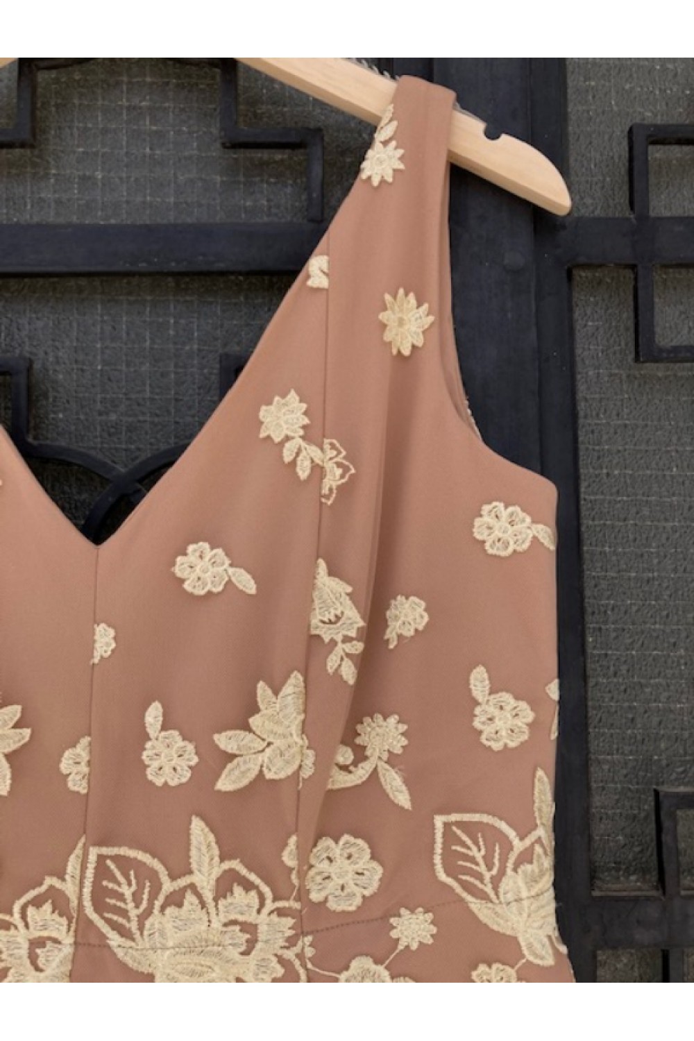 D&K FRANGOULIS LONG DRESS BEIGE BE93