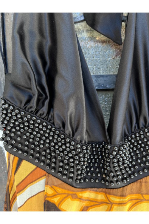 MANOLO LONG DRESS LIGHT BLUE BE103