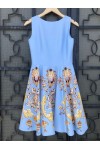 MANOLO LONG DRESS LIGHT BLUE BE103