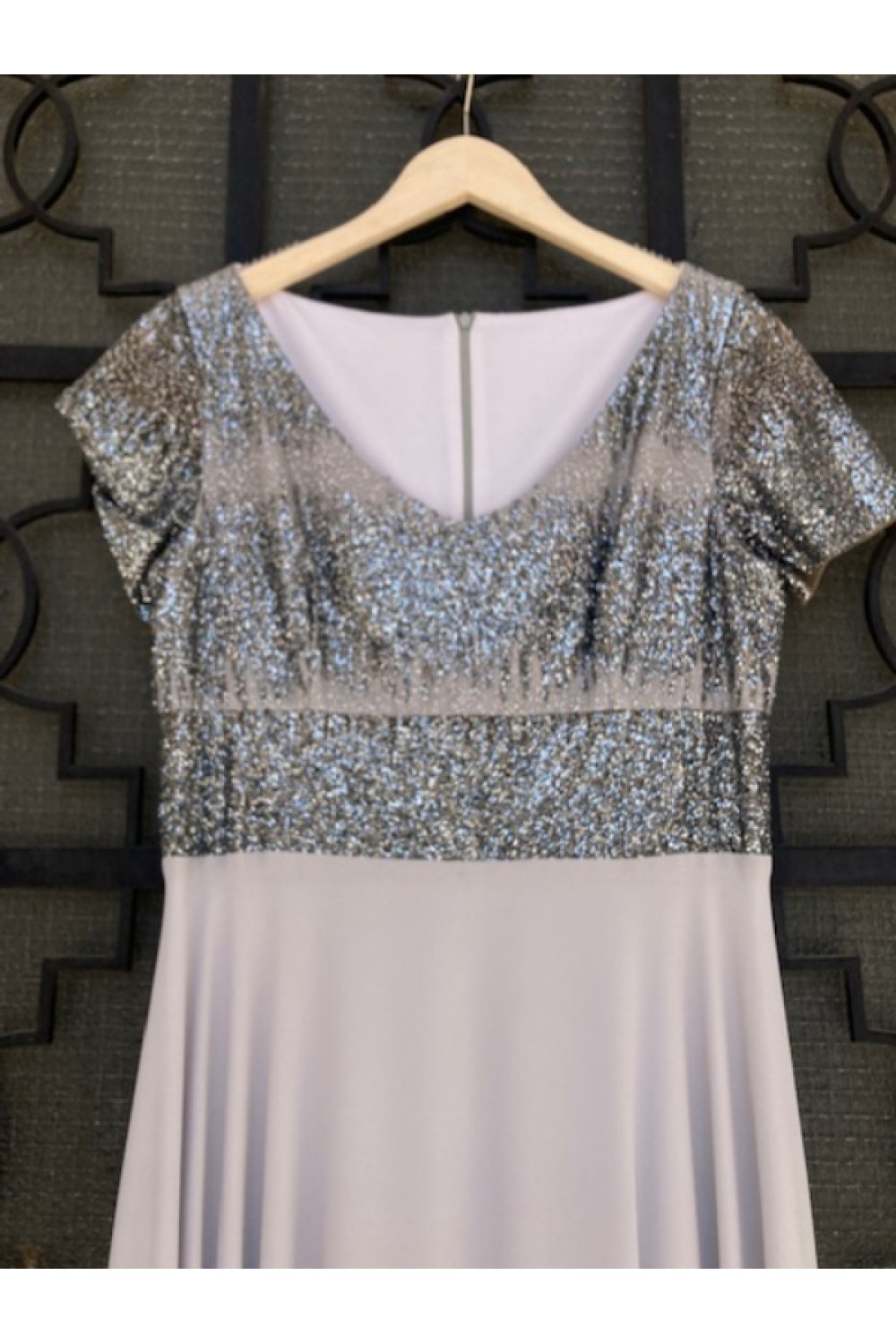 D&K FRANGOULIS LONG DRESS GRAY BE102