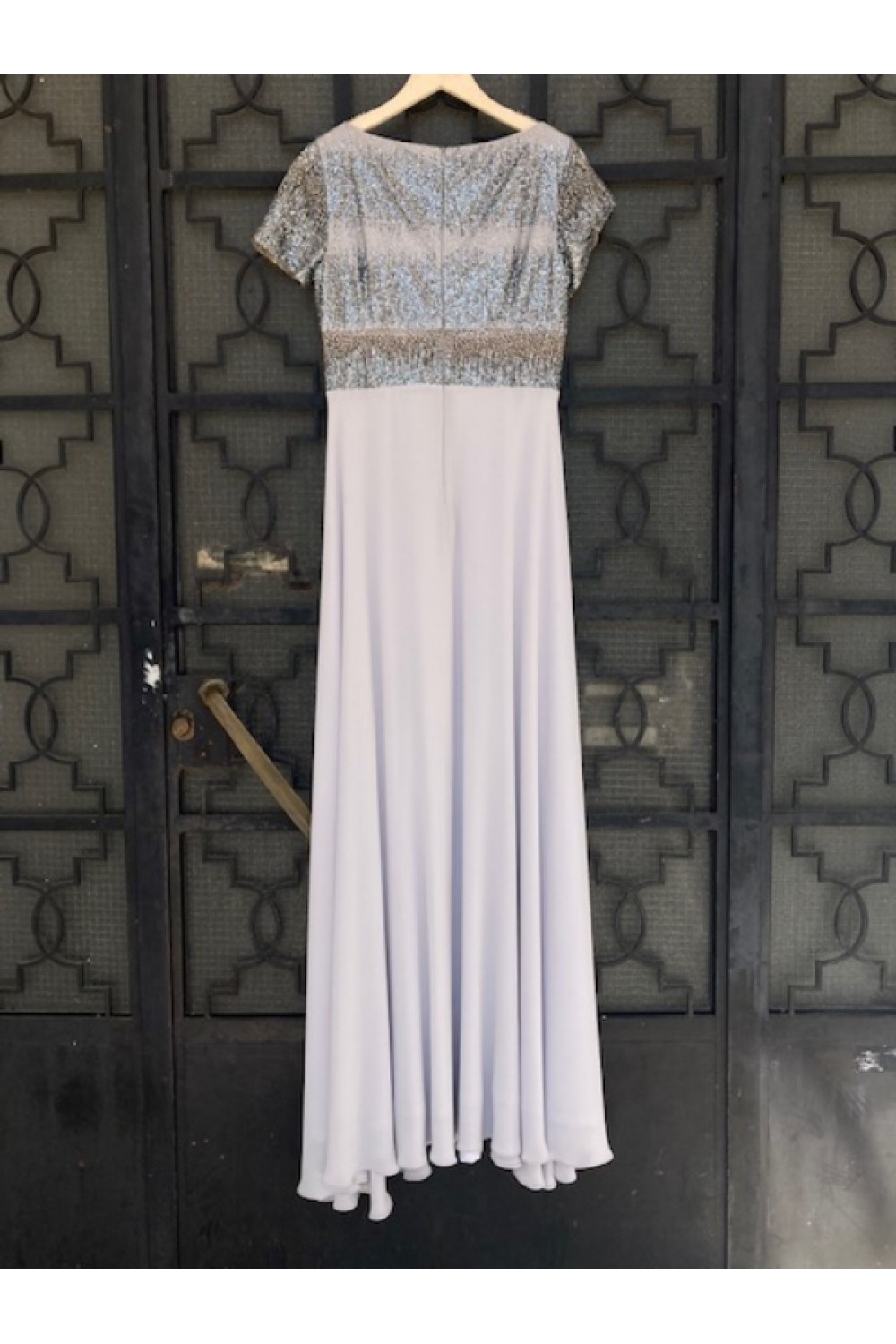 D&K FRANGOULIS LONG DRESS GRAY BE102