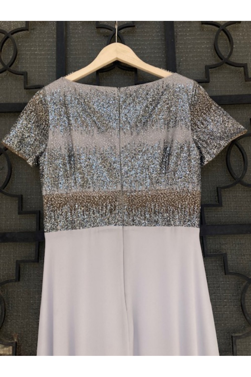 D&K FRANGOULIS LONG DRESS GRAY BE102