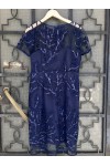 D&K FRANGOULIS DRESS NAVY BLUE BE132